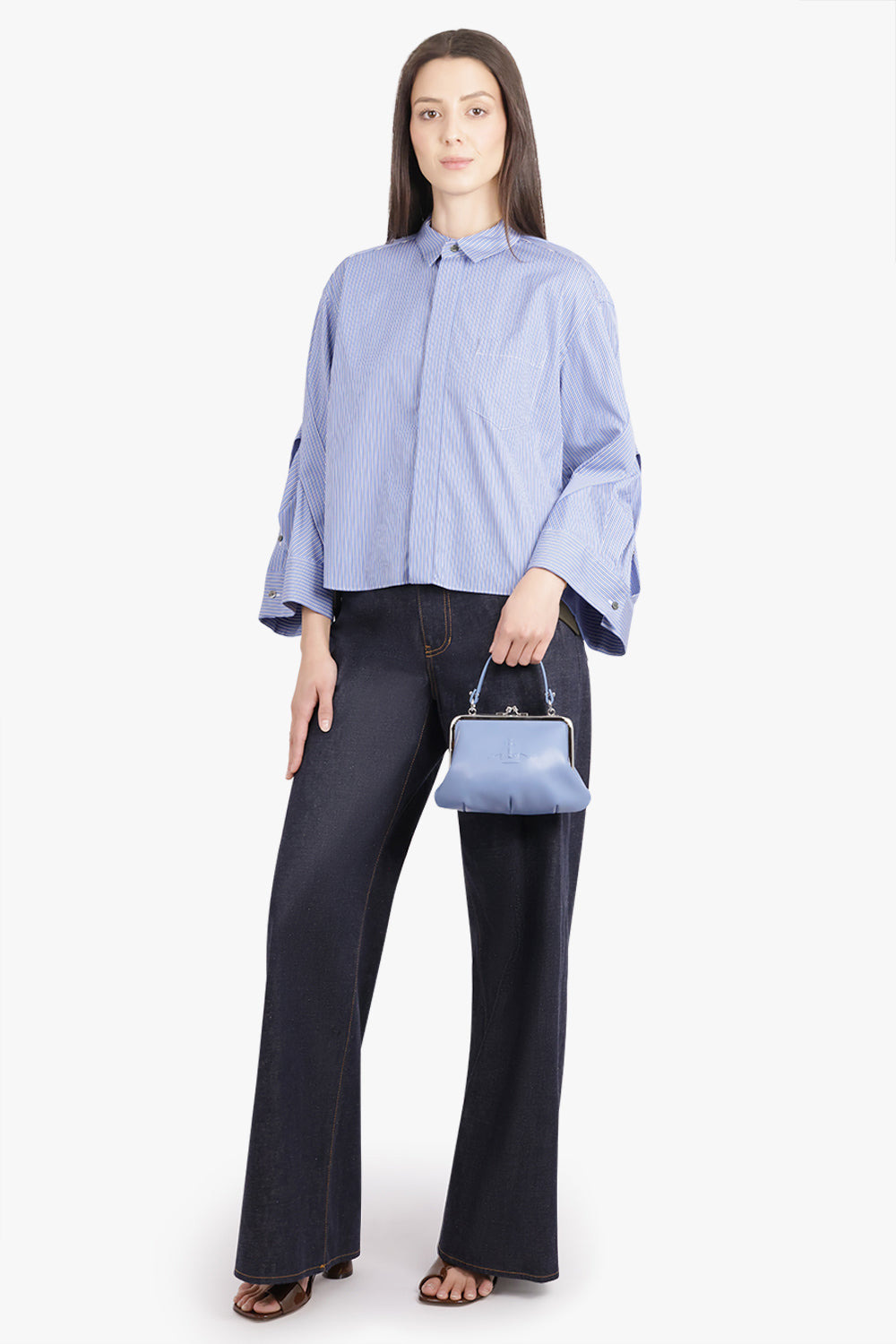 GRANNY FRAME EMBOSSED ORB PURSE | BLUE - 5