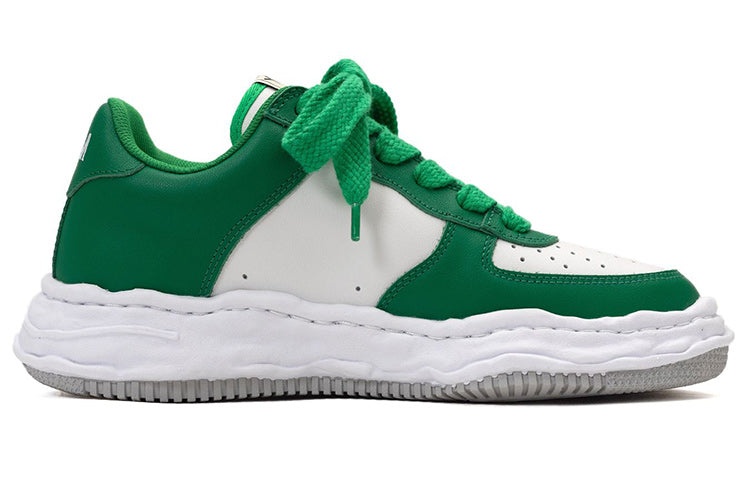 Maison MIHARA YASUHIRO WAYNE OG Sole Leather Low-top Sneaker 'White Green' A08FW706-WHTGRN - 2