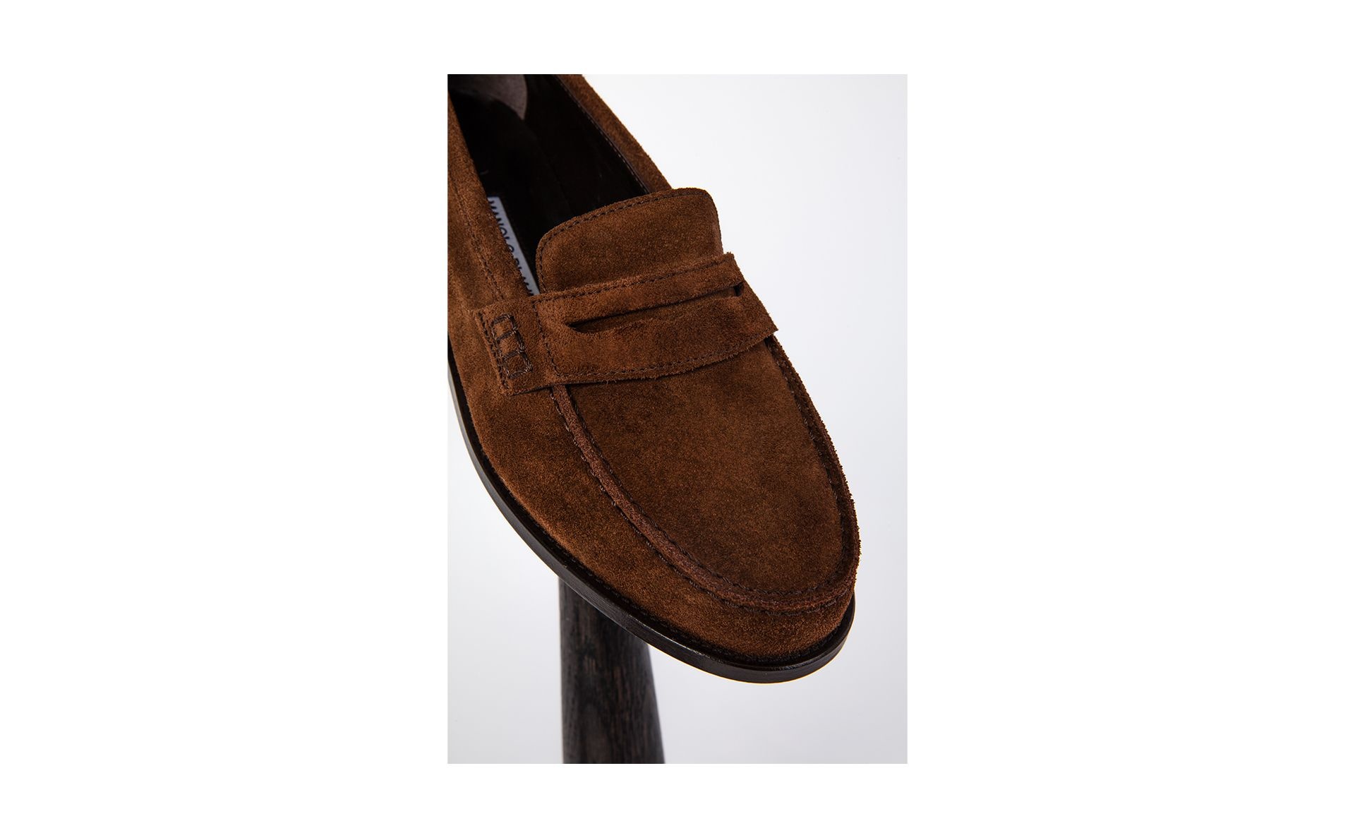 Dark Brown Suede Penny Loafers - 5