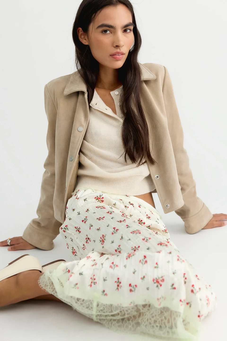 Piper Crinkle Column Midi Skirt - 1