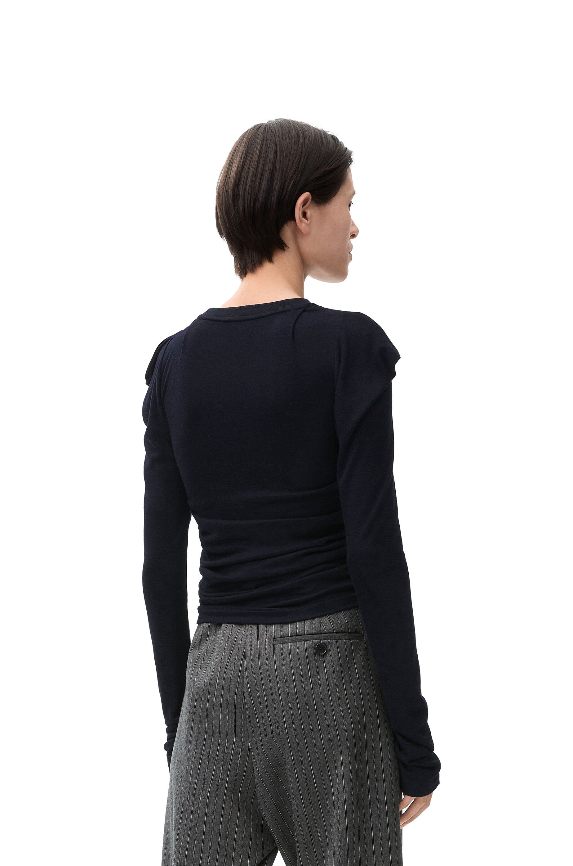 Long sleeve top in viscose and silk - 4