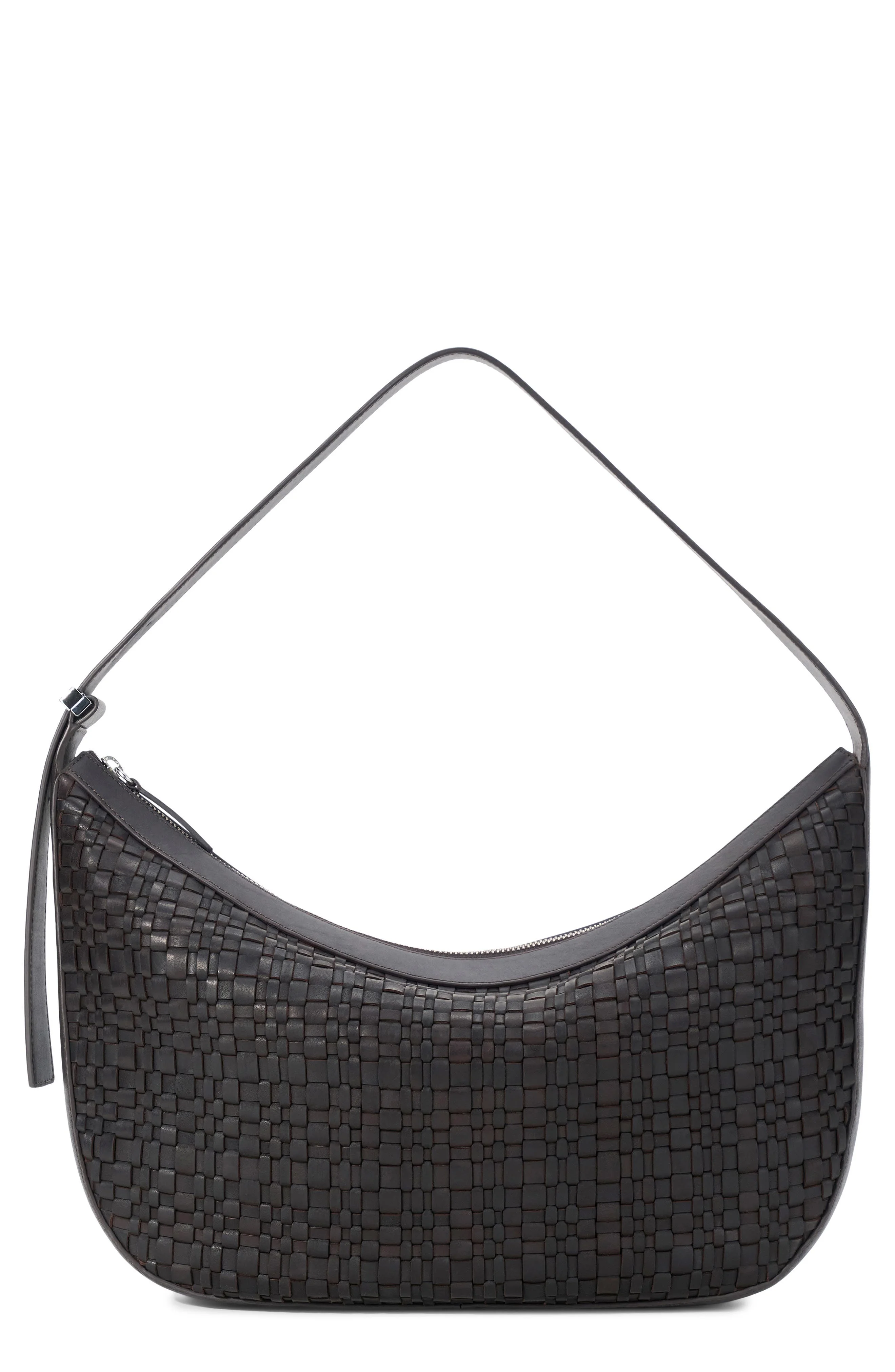 STAUD Large Demy Woven Leather Hobo Bag in Espresso Woven at Nordstrom - 1