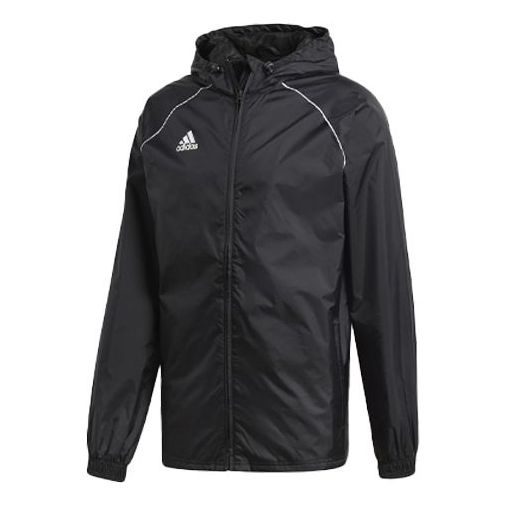 adidas Core18 Rn Jkt Woven hooded Soccer/Football Logo Jacket Black CE9048 - 1