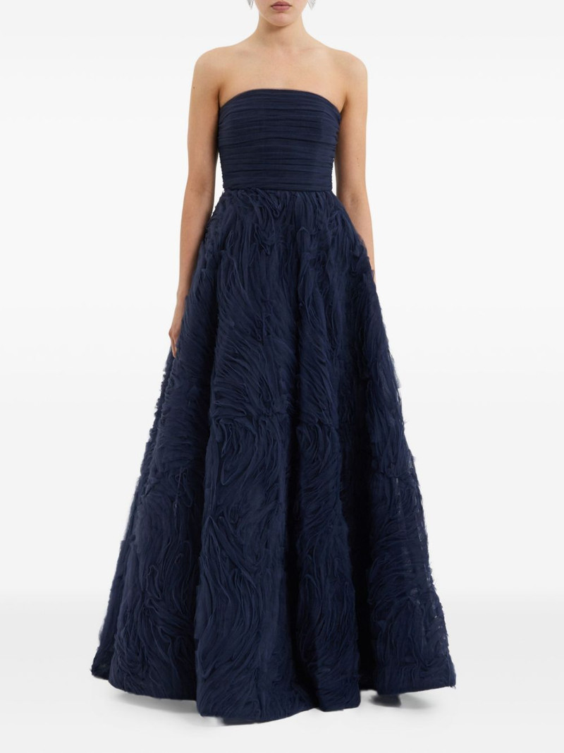 REBECCA VALLANCE Willow strapless ruffled gown outlook