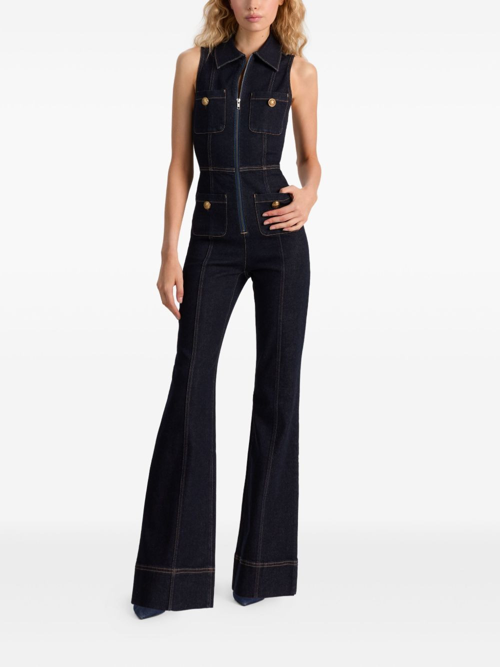Rachel sleeveless button-detail jumpsuit - 4