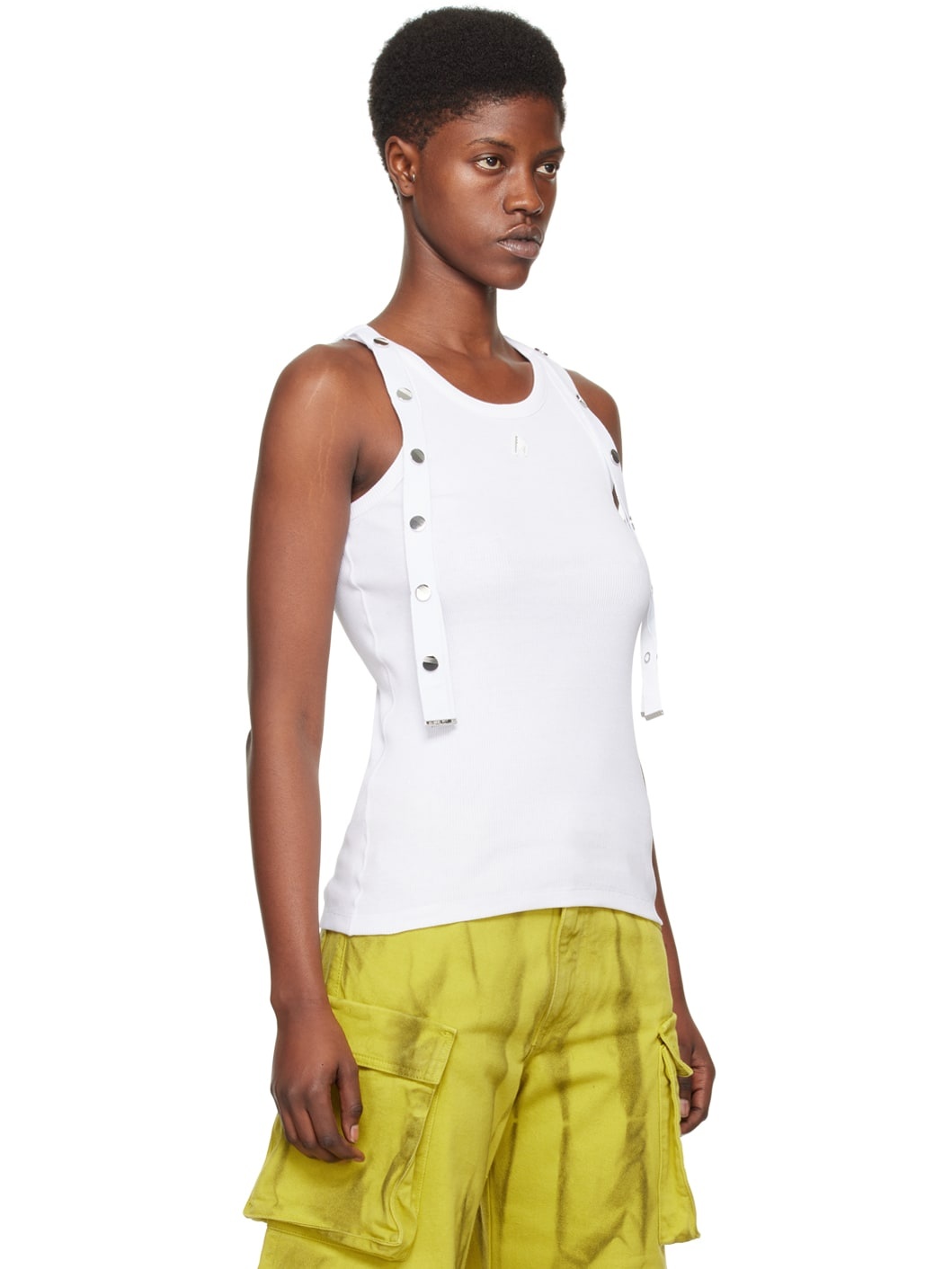 White Studded Tank Top - 2