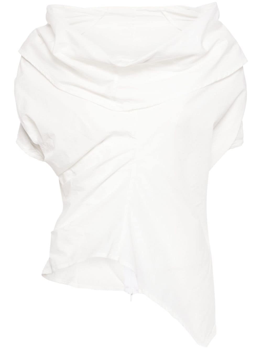 draped asymmetric cotton blouse - 1