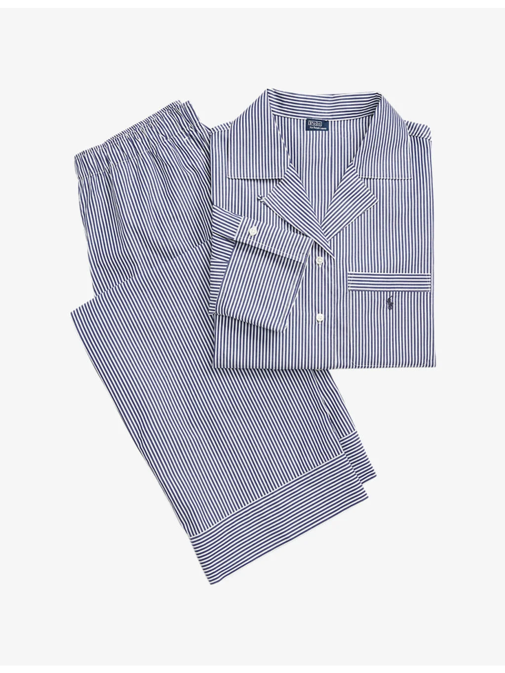 Striped Logo-Embroidered Cotton-Poplin Pyjama Set - 1