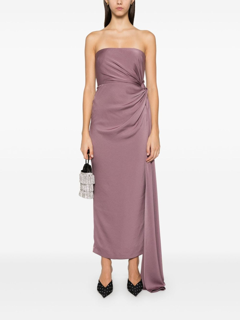 ALEX PERRY twist-detail satin midi dress outlook