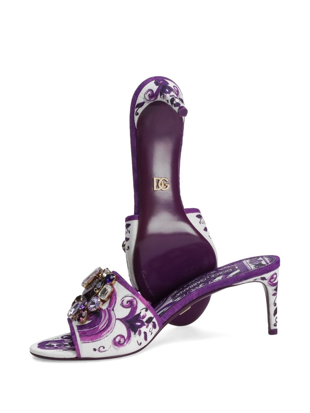 60mm Majolica-print mules - 4