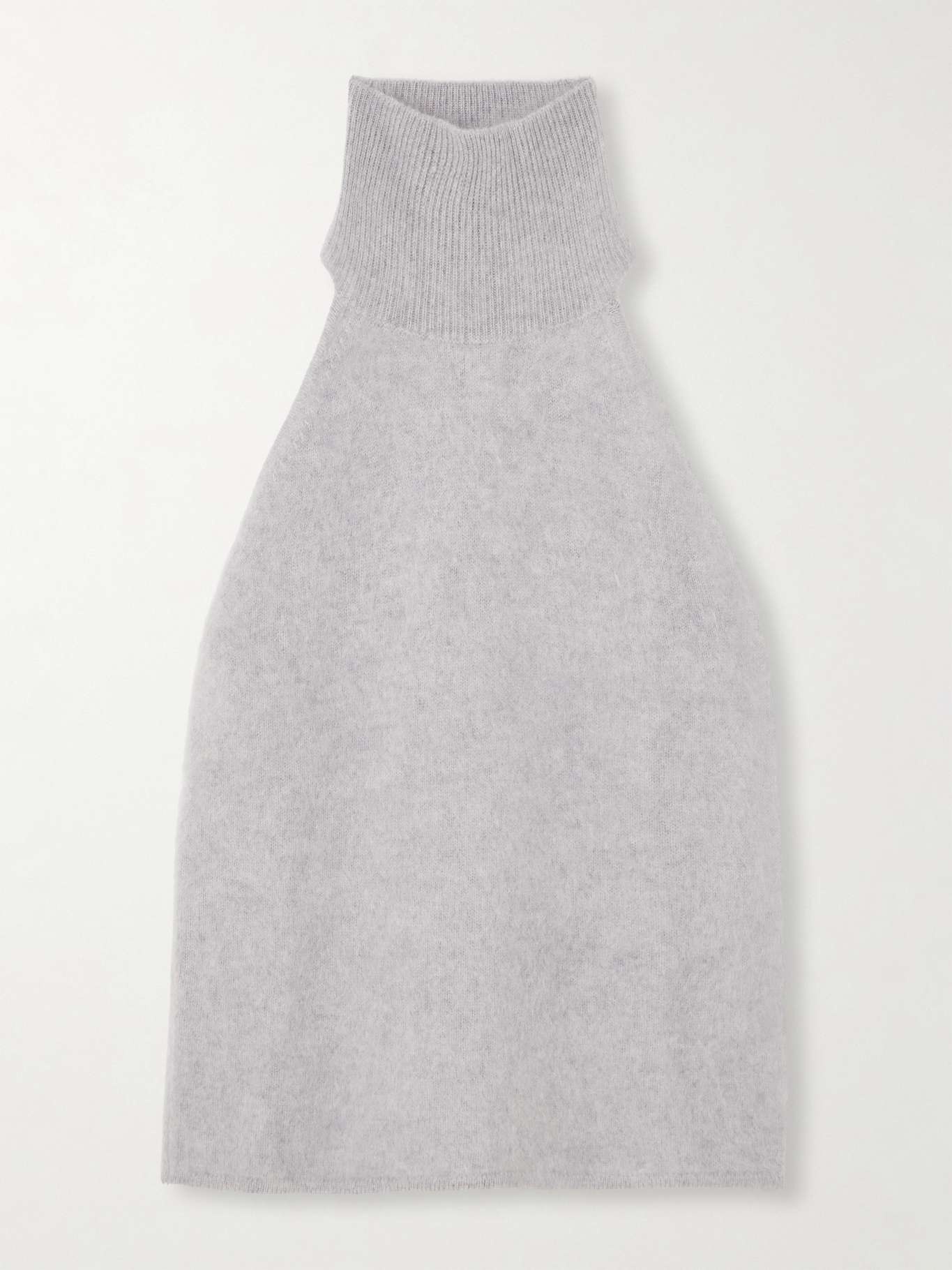 Leya brushed-cashmere turtleneck top Light gray - 1