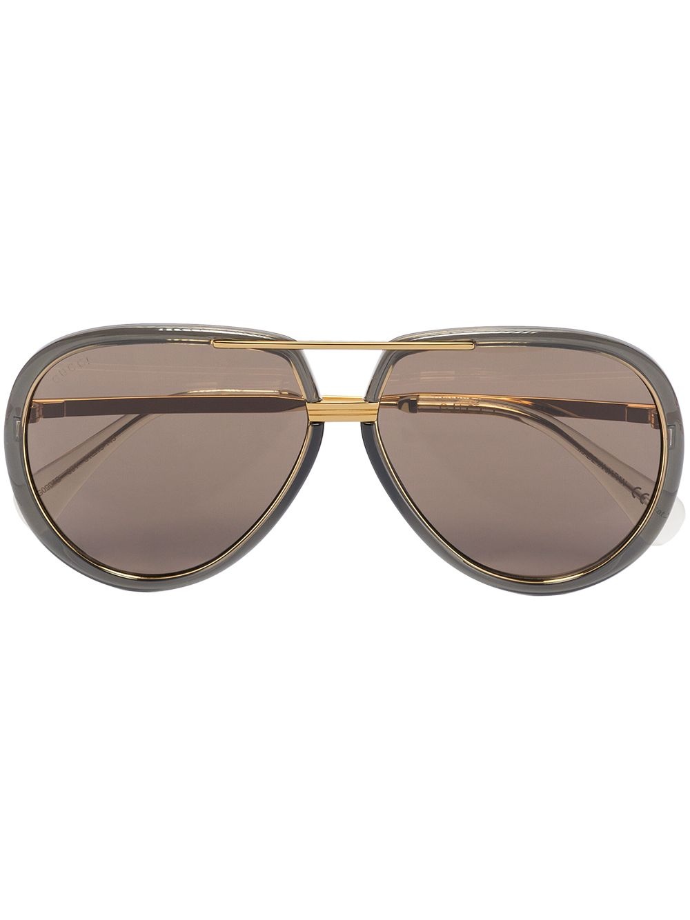 logo-engraved aviator-frame sunglasses - 1