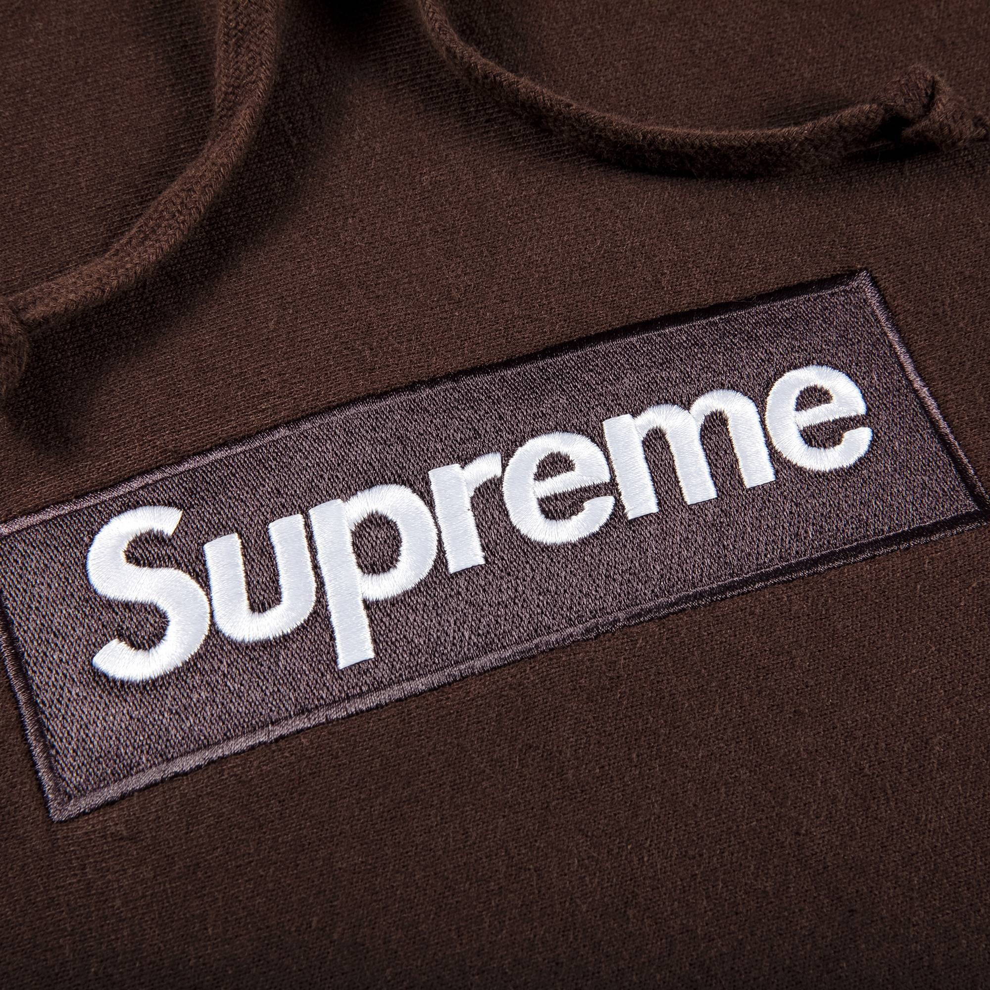 Supreme Box Logo Hooded Sweatshirt 'Dark Brown'