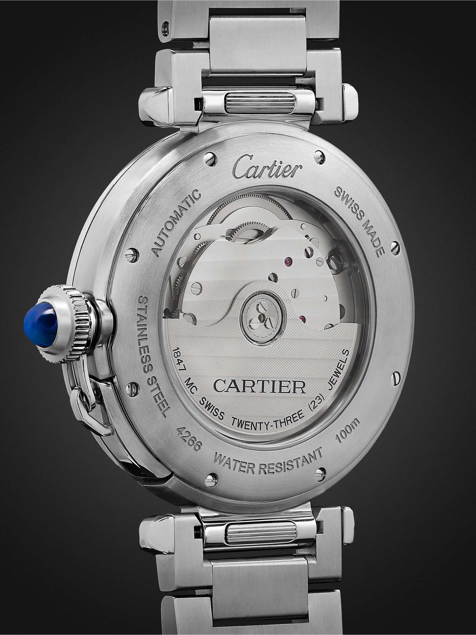 Pasha de Cartier Automatic 41mm Stainless Steel and Alligator Watch, Ref. No. WSPA 0009 - 5