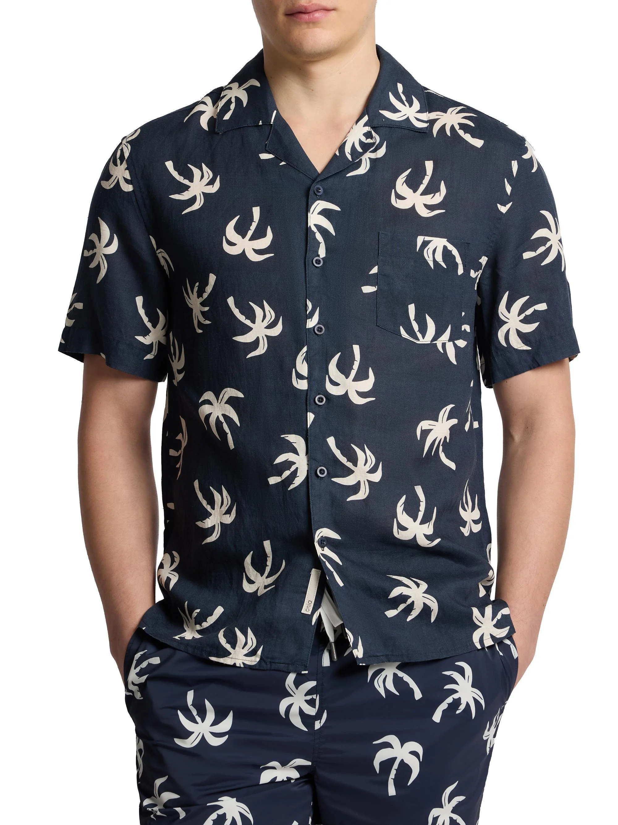 Men's Air Linen Convertible Vacation Shirt - Midnight Multi - 1