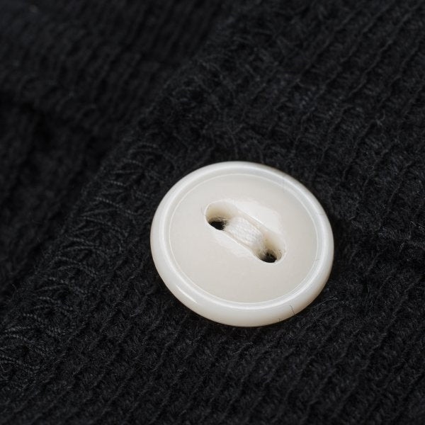 IHTL-1213-BLK Waffle Knit Long Sleeve Thermal Henley Black - 4