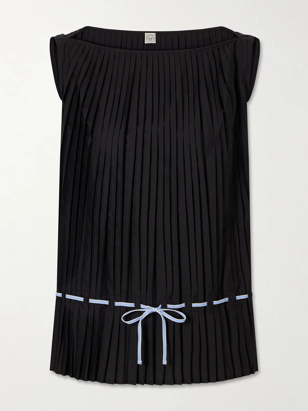 Belted Pleated Poplin Blouse - 1