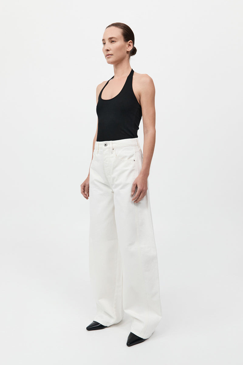 Mid Rise Balloon Jeans - White 4
