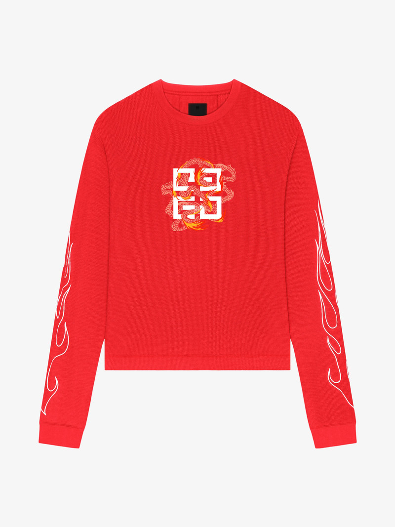 BOXY FIT T-SHIRT IN COTTON WITH 4G DRAGON PRINT 1