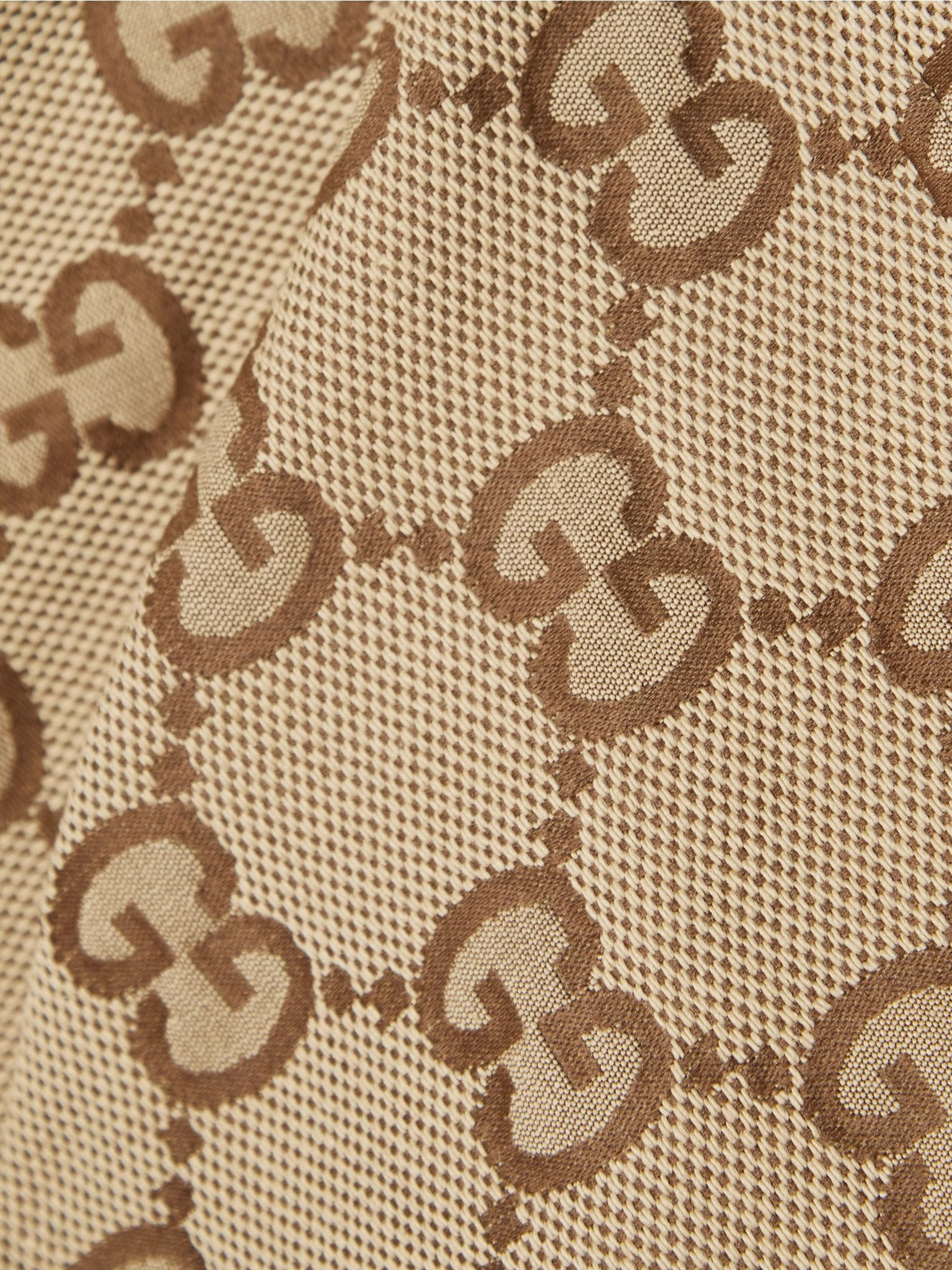 Cotton-blend canvas-jacquard shirt Camel - 5