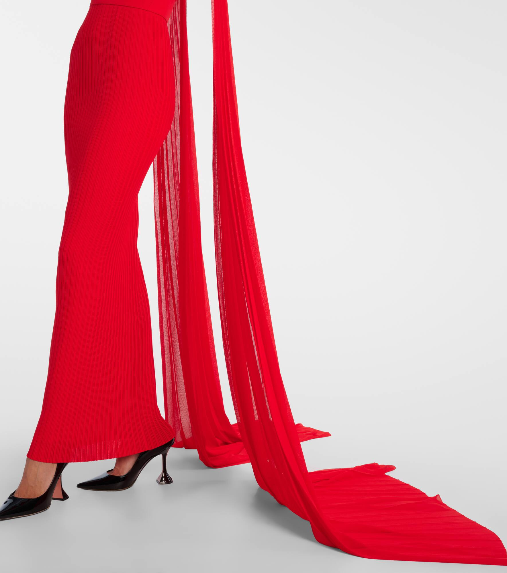 Tavia caped pleated gown - 5