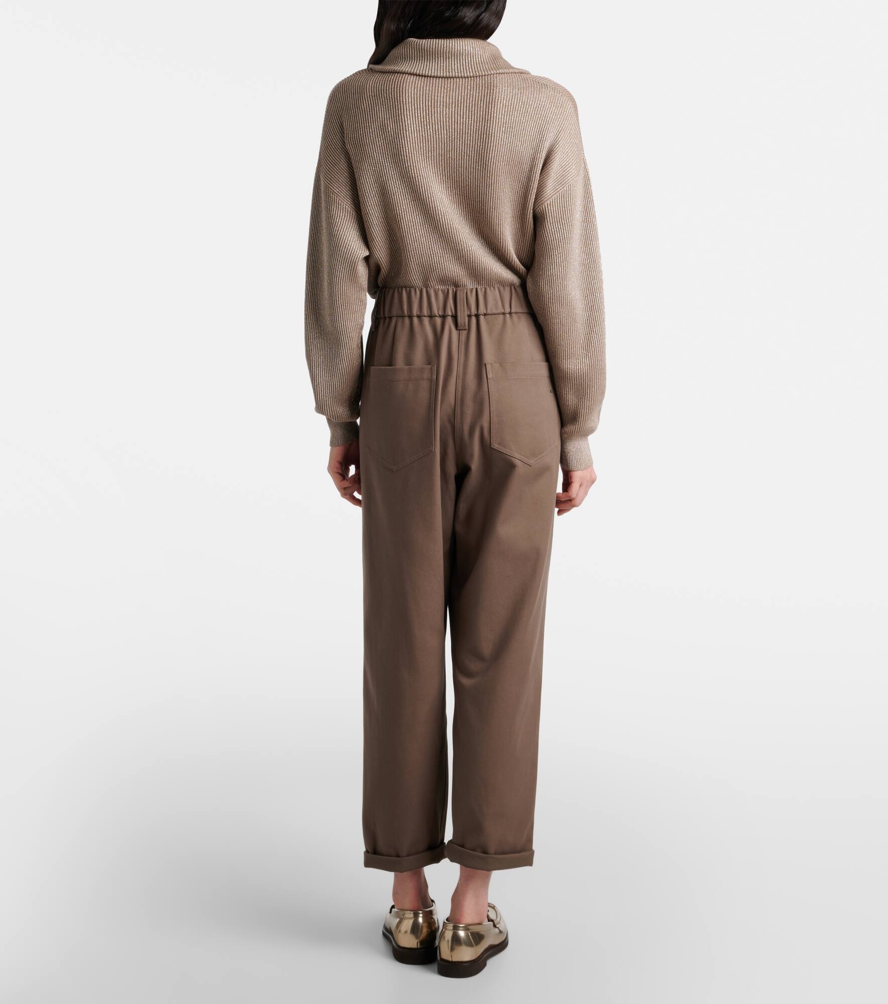 Cotton-blend slim pants - 3