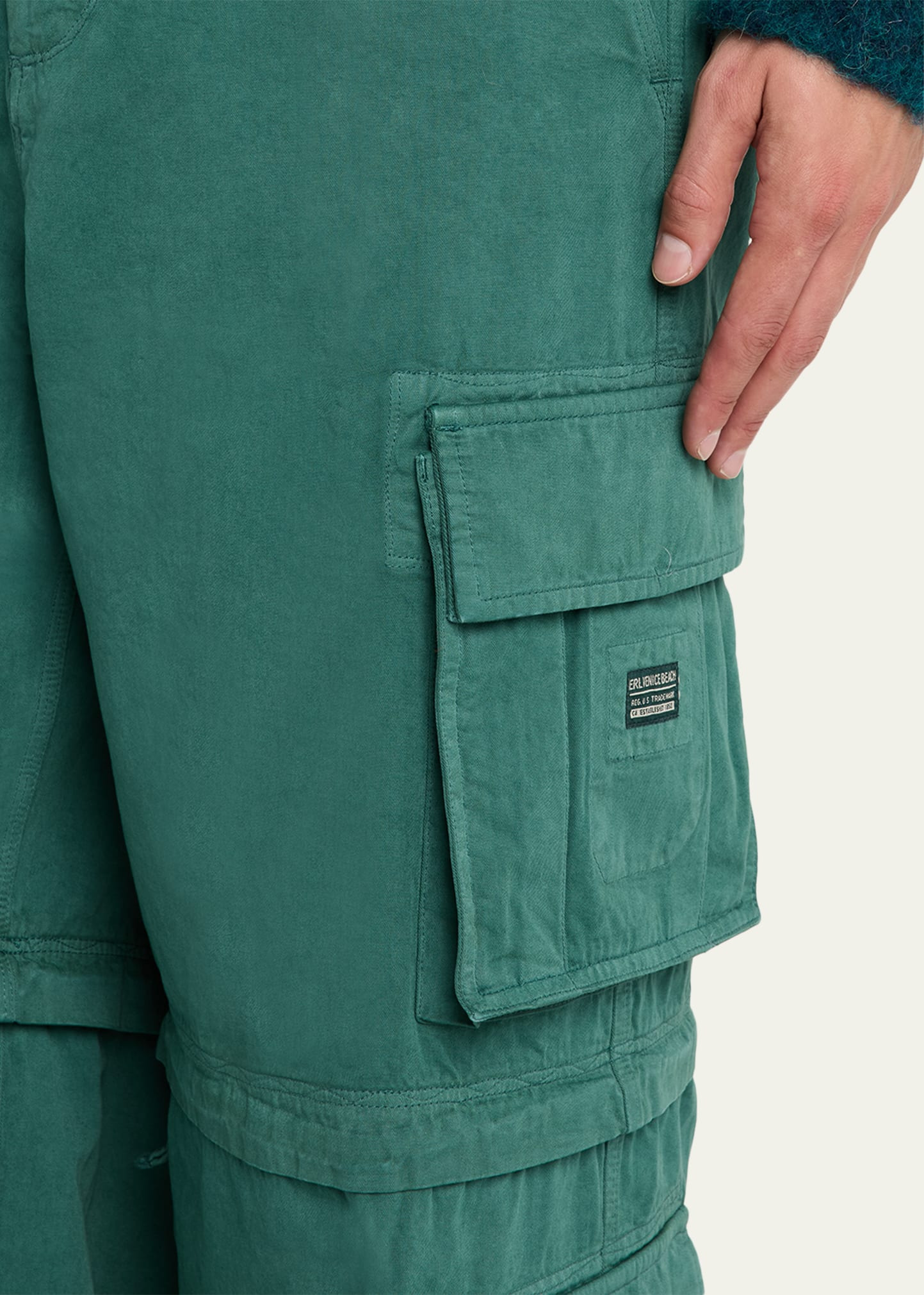 Men's Cotton Zip-Off Wide Leg Cargo Pants - 5