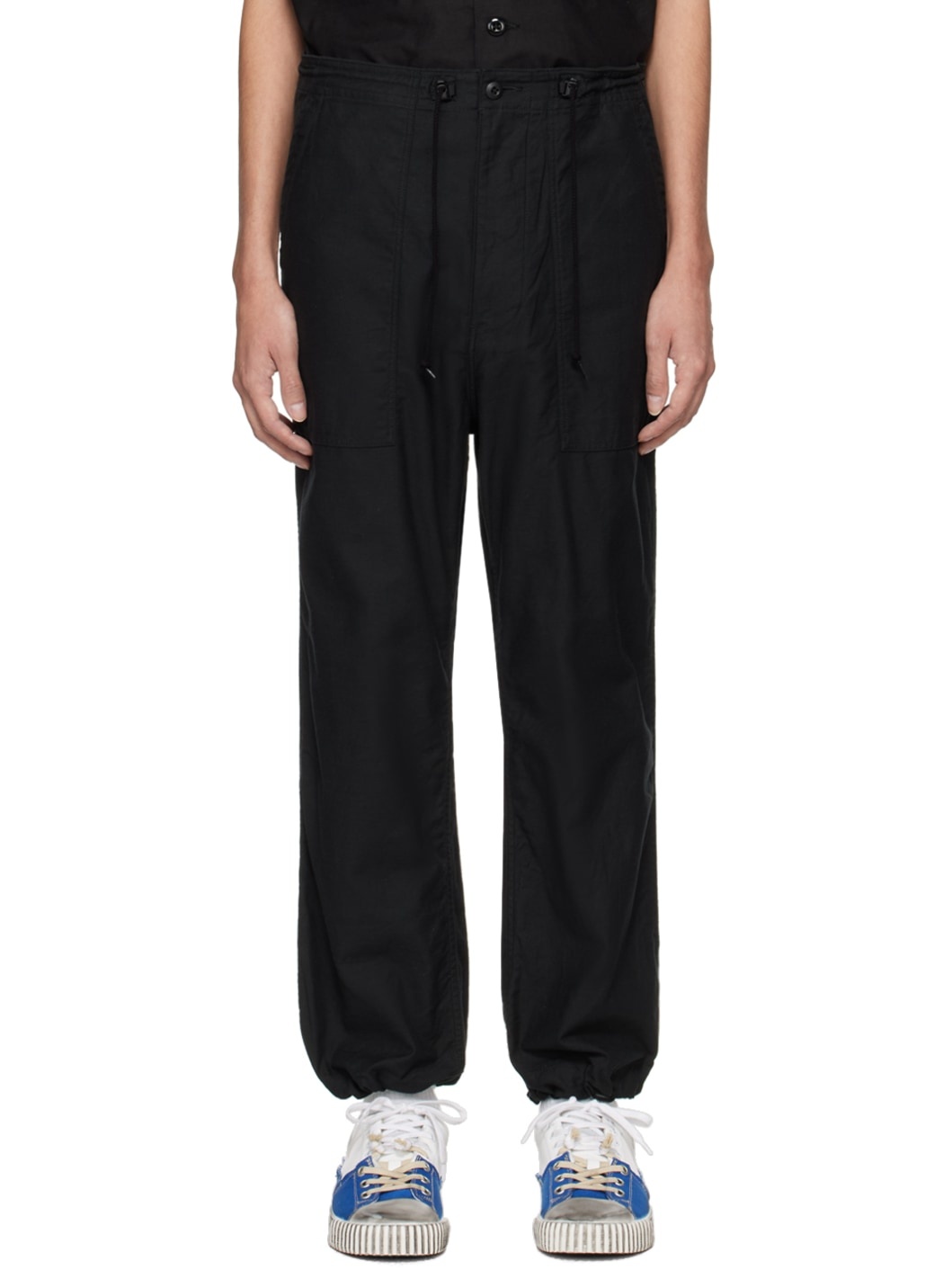 Black String Fatigue Trousers - 1