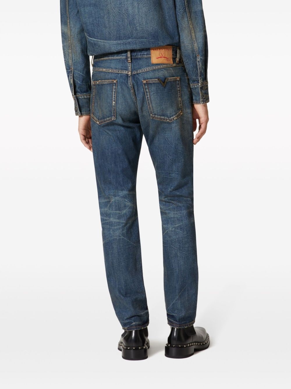 V-detail straight-leg jeans - 4