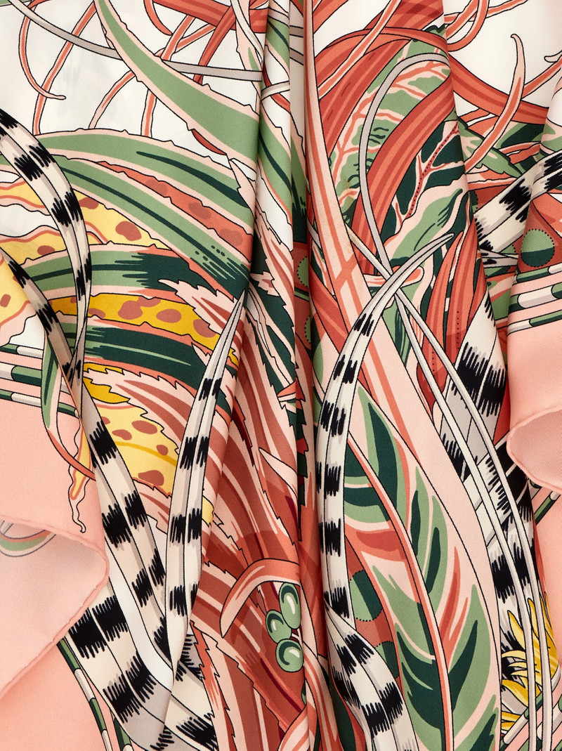 FERRAGAMO Rooster print silk scarf outlook