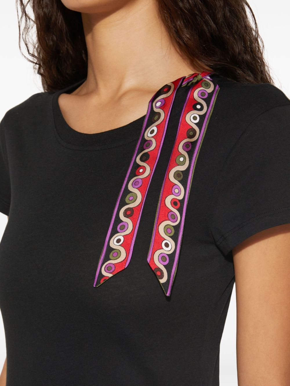 Iride-print ribbon T-shirt - 5
