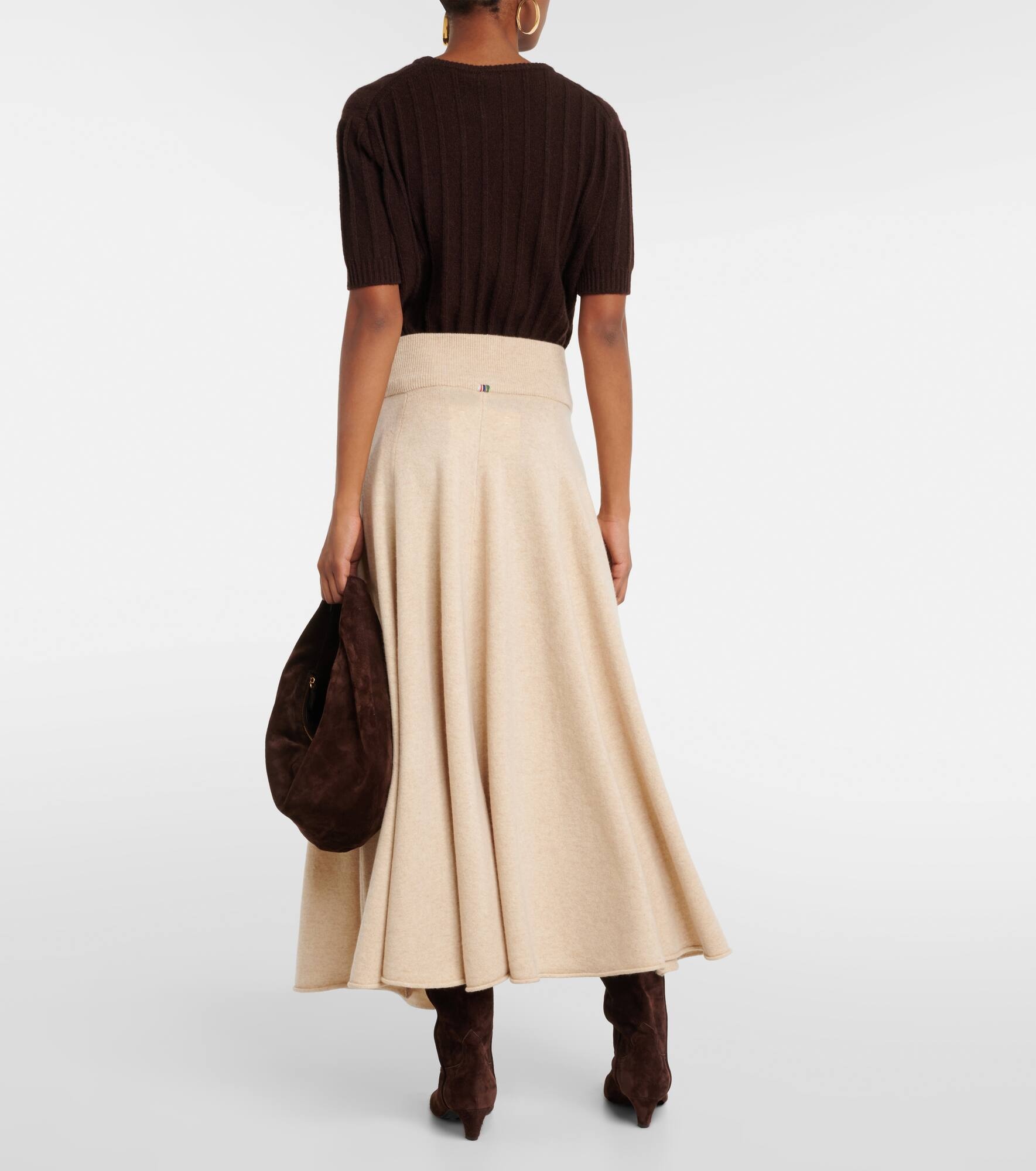 N°313 Twirl cashmere-blend midi skirt - 3
