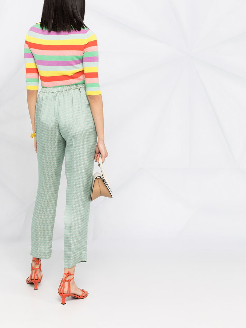 high-rise houndstooth-print cropped trousers 6