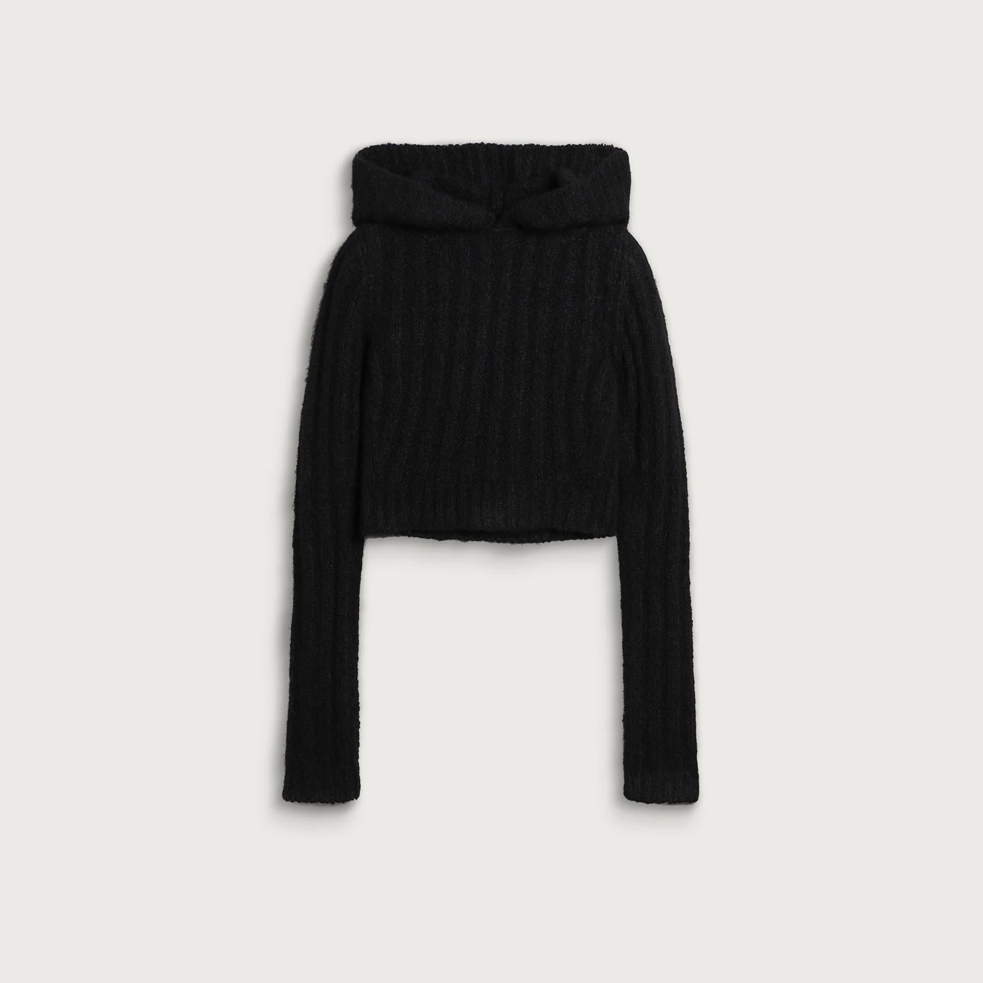 Rick Owens Long Sleeve Crop Hood Top - 1