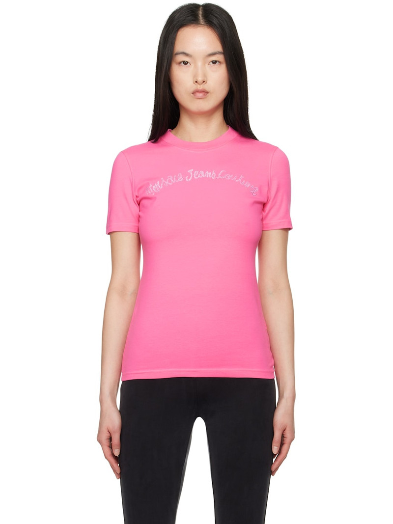 Pink Screen-Printed T-shirt 1