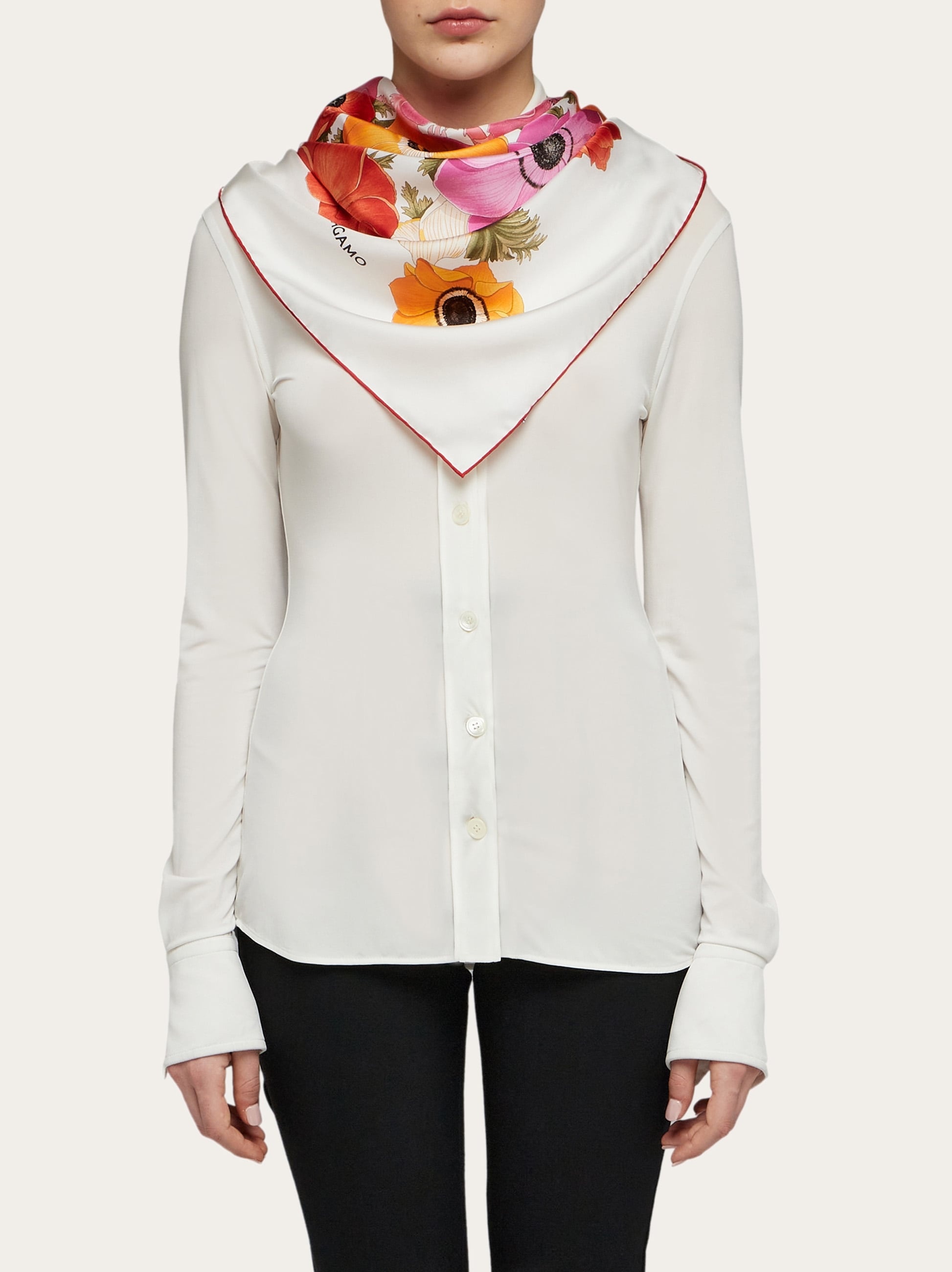 Anemone print silk foulard - 3