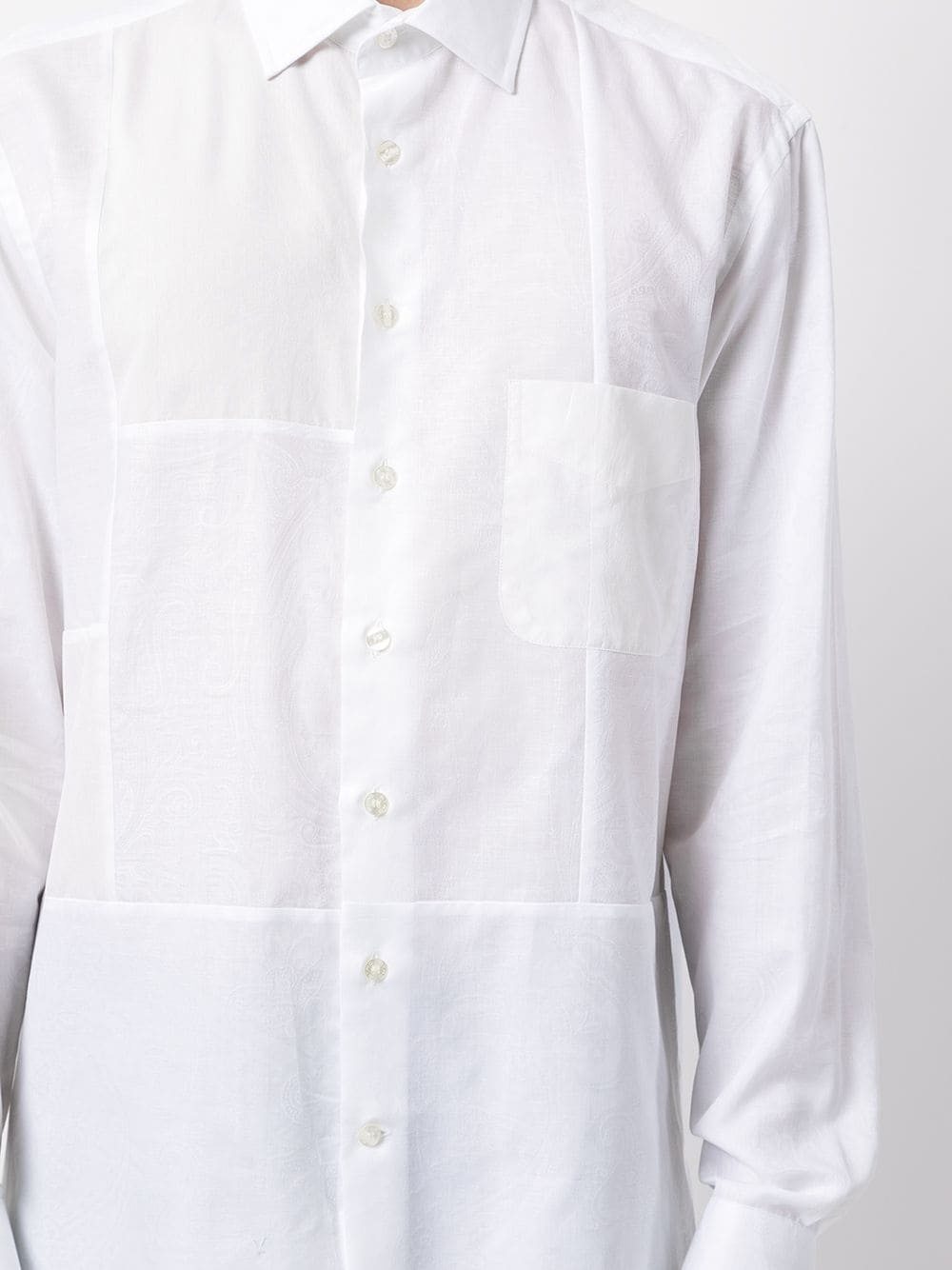 panelled button-down shirt - 5