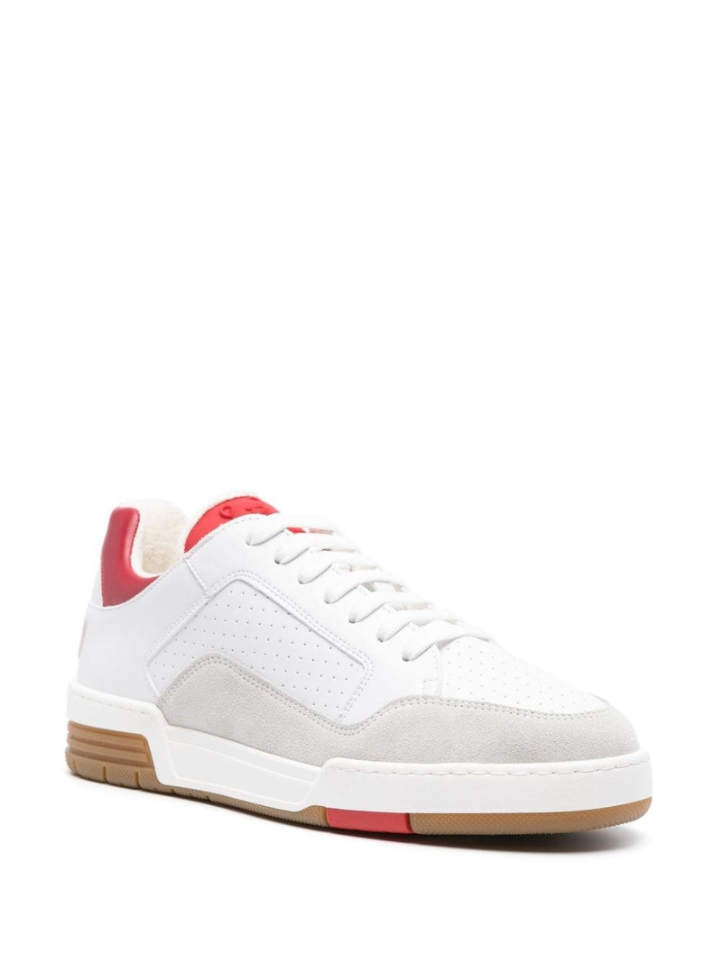 Moschino embroidered-logo panelled trainers outlook