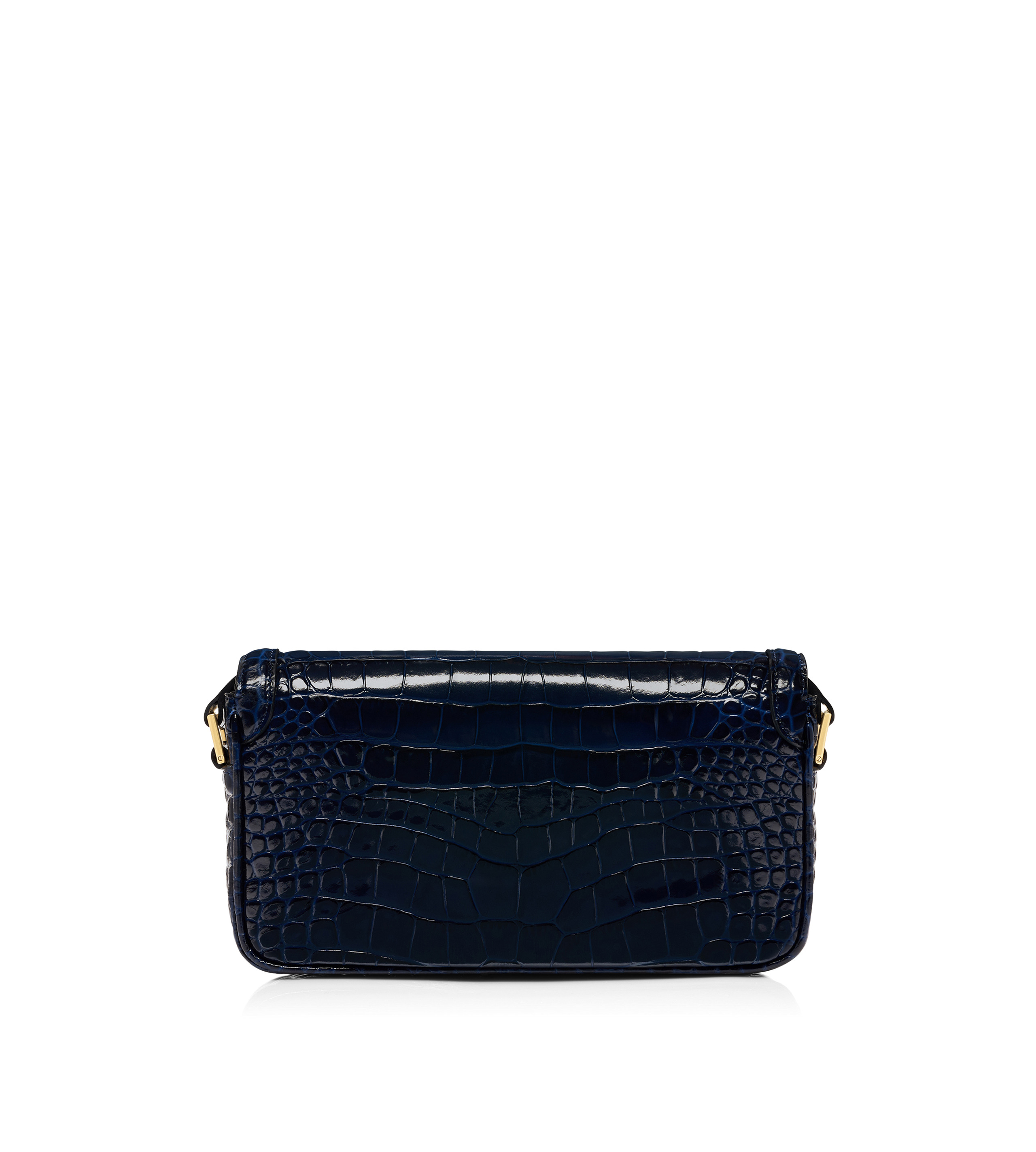 SHINY STAMPED CROCODILE LEATHER WALLIS E/W SHOULDER BAG - 3