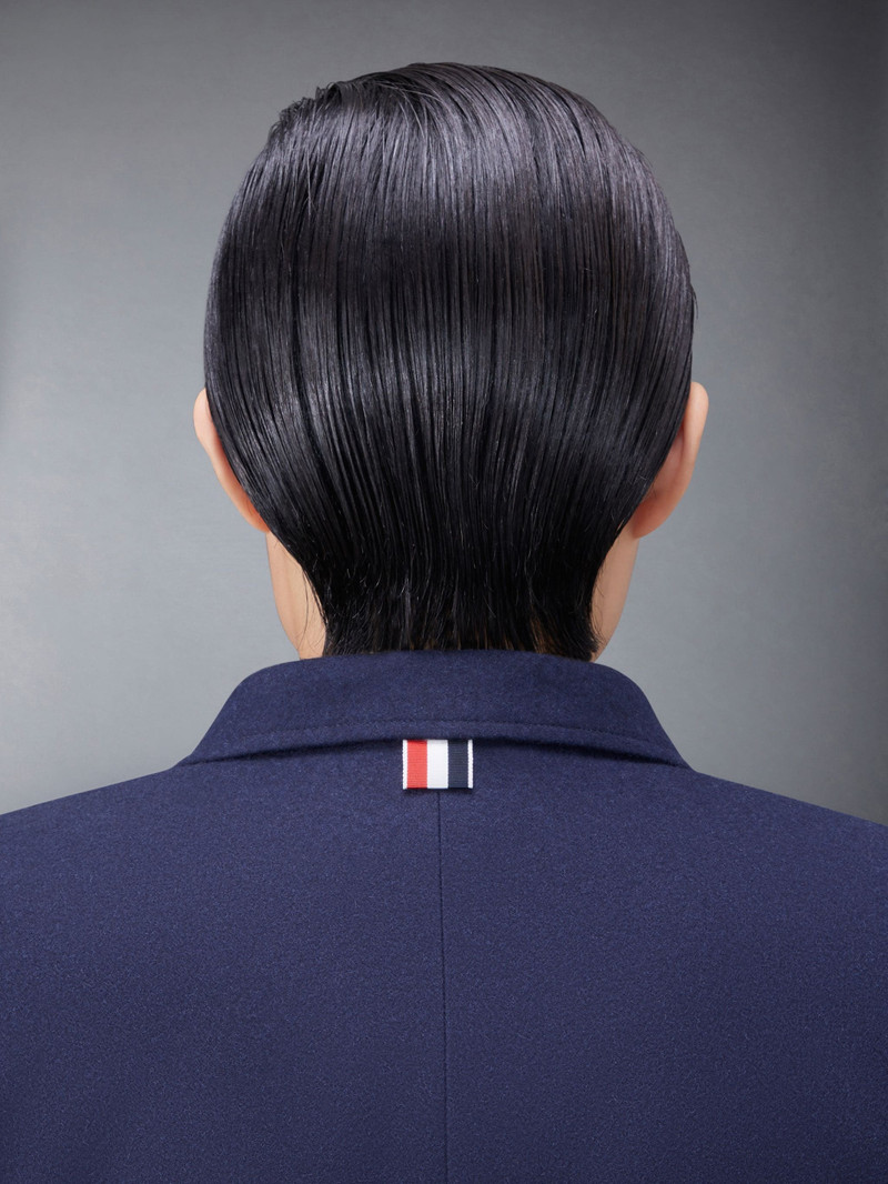 Wool Flannel Roped Shoulder Chesterfield Coat 7