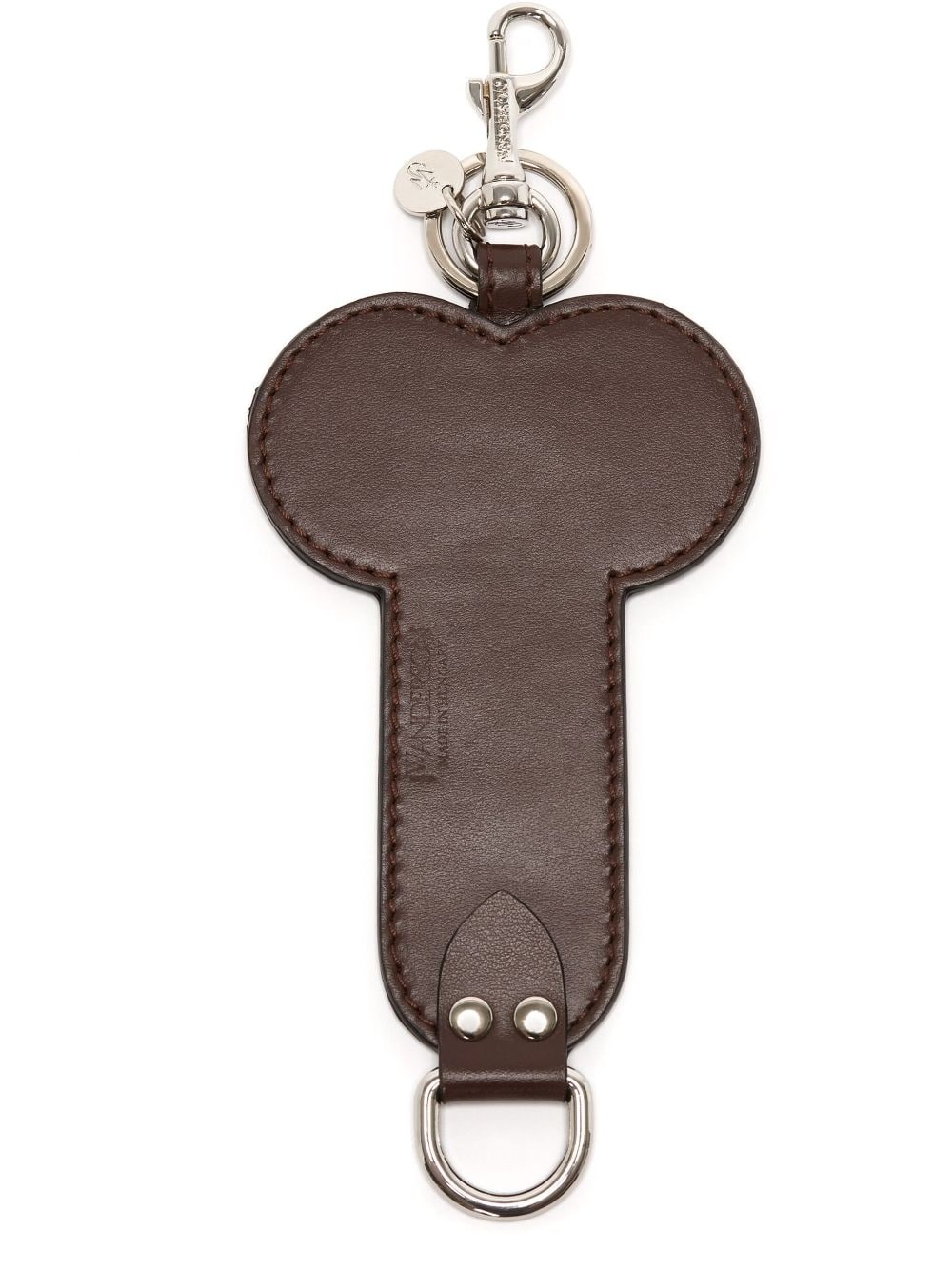 logo-debossed leather keyring - 1