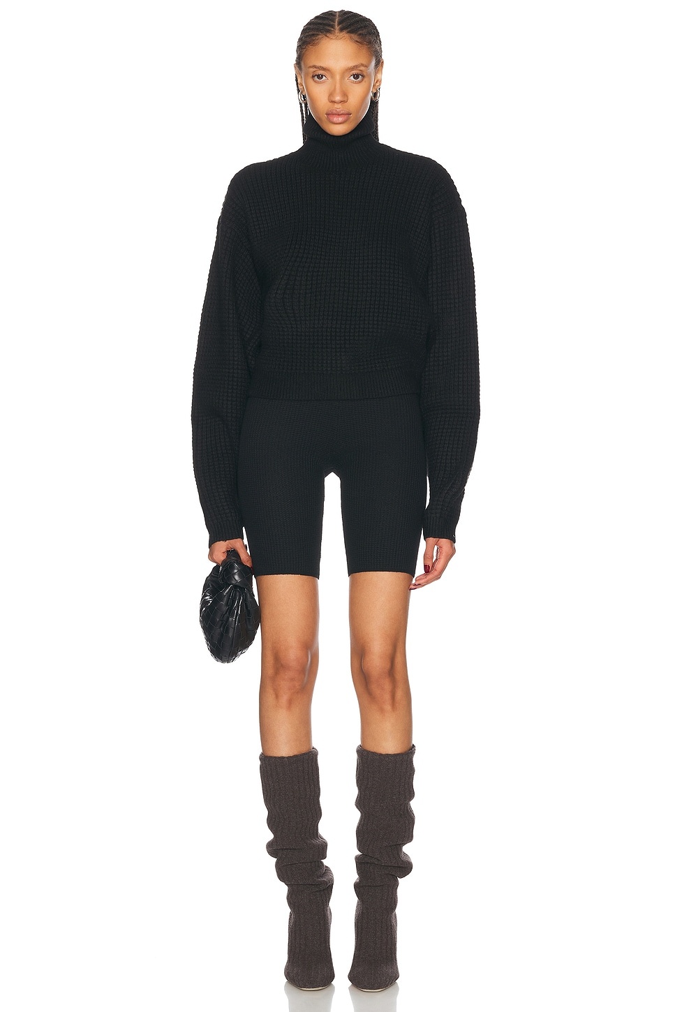 Cropped Turtleneck Sweater - 4