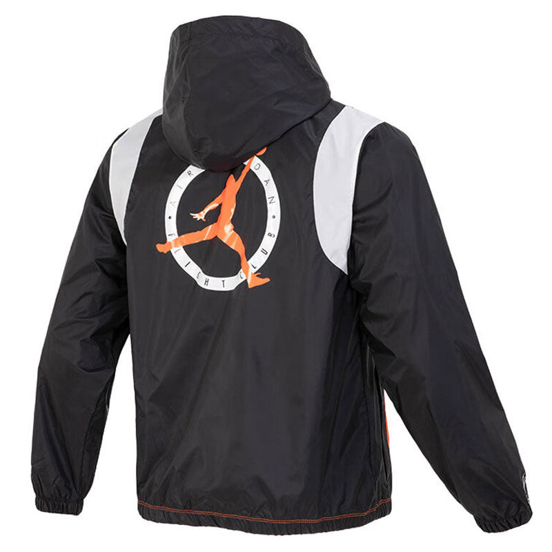 Jordan Air Jordan Flight MVP Hooded Pullover Jacket 'Black Orange' DV7601-010 outlook
