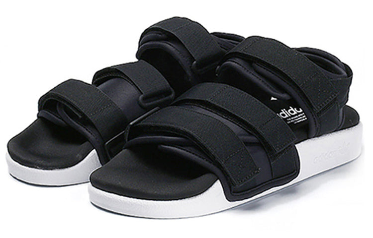 (WMNS) adidas Adilette Sandal Beach Sports White Sandals 'Black White' S75382 - 2