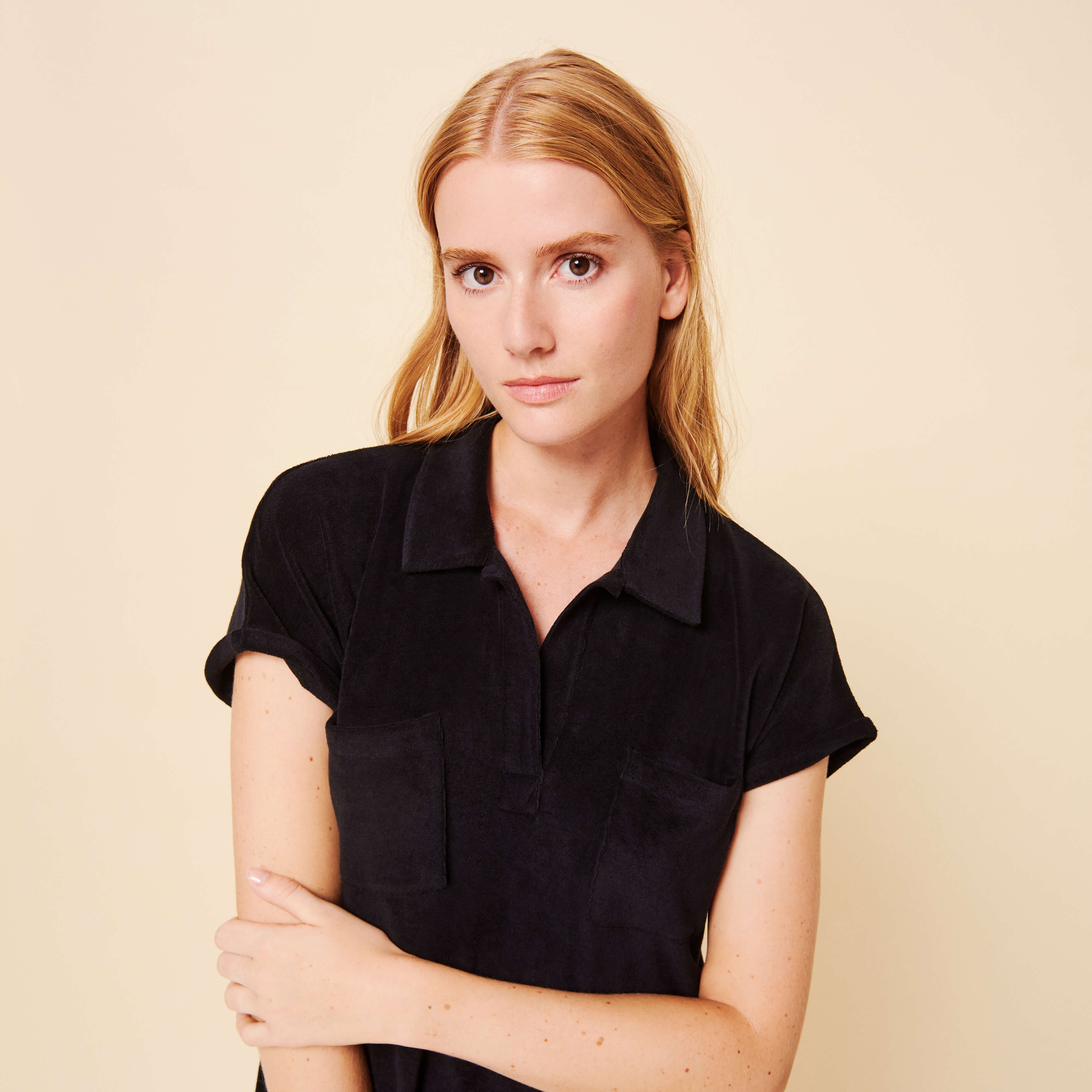 Women Terry Polo Dress Solid - 6