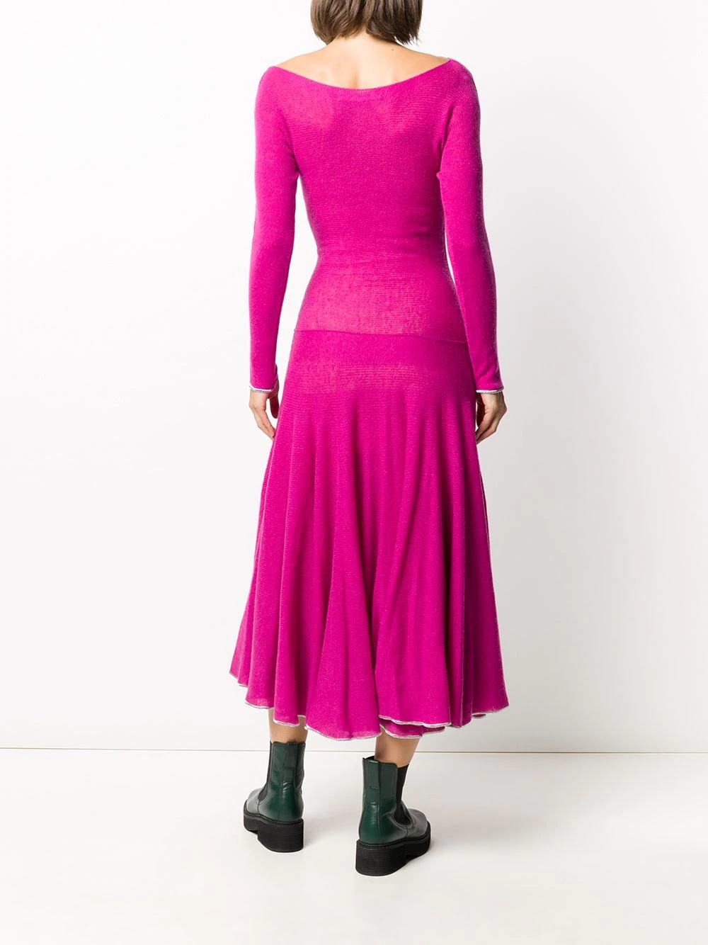 cashmere pleated knit dress - 4