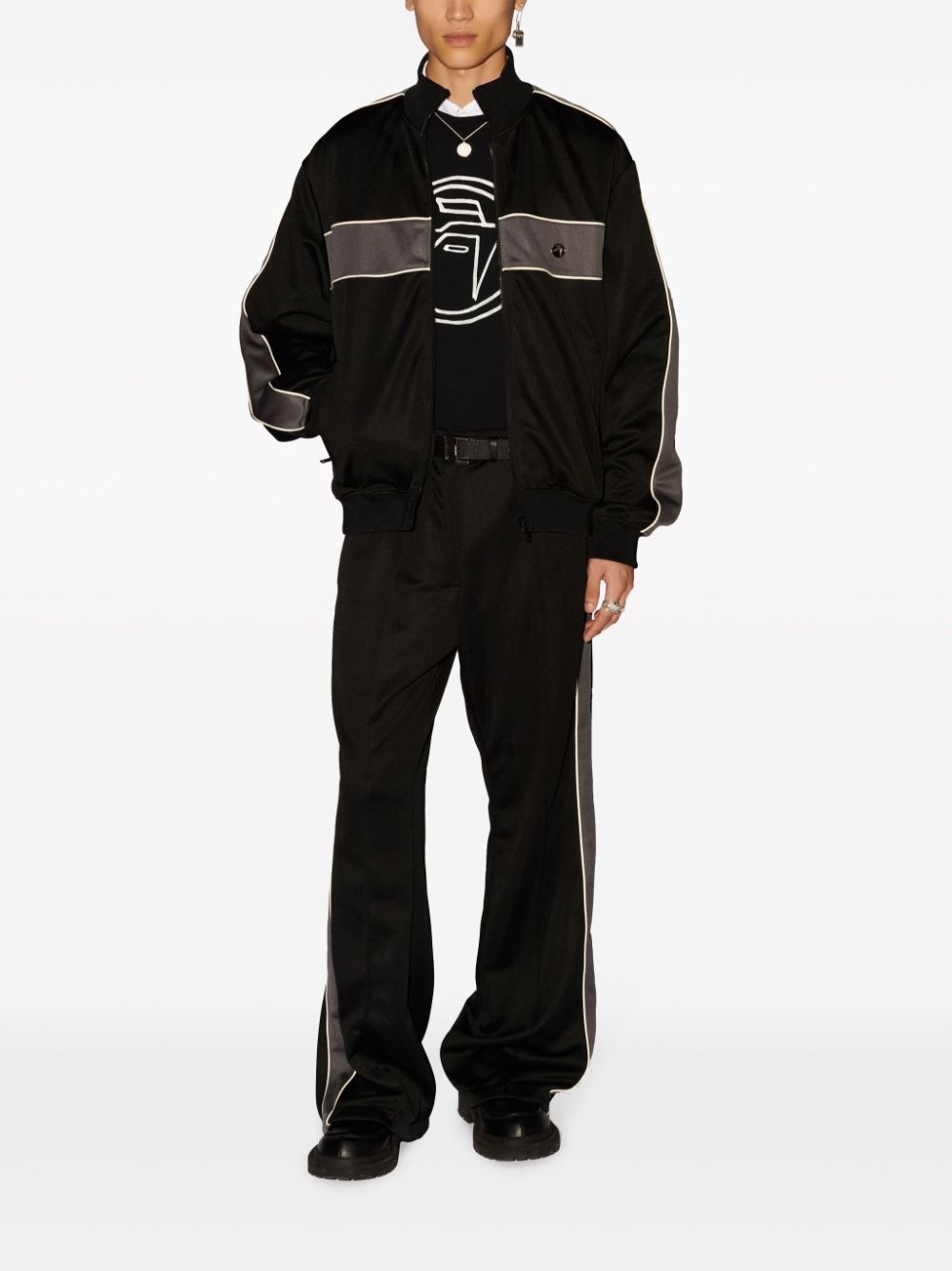 high-neck striped track jacket - 2
