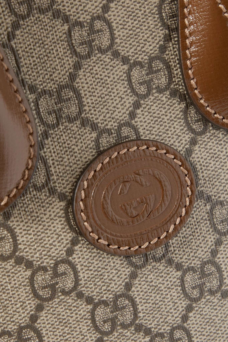 GG mini leather-trimmed printed coated-canvas tote 4