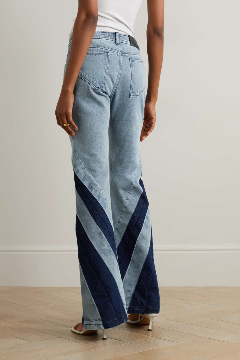 Paneled high-rise flared jeans 4