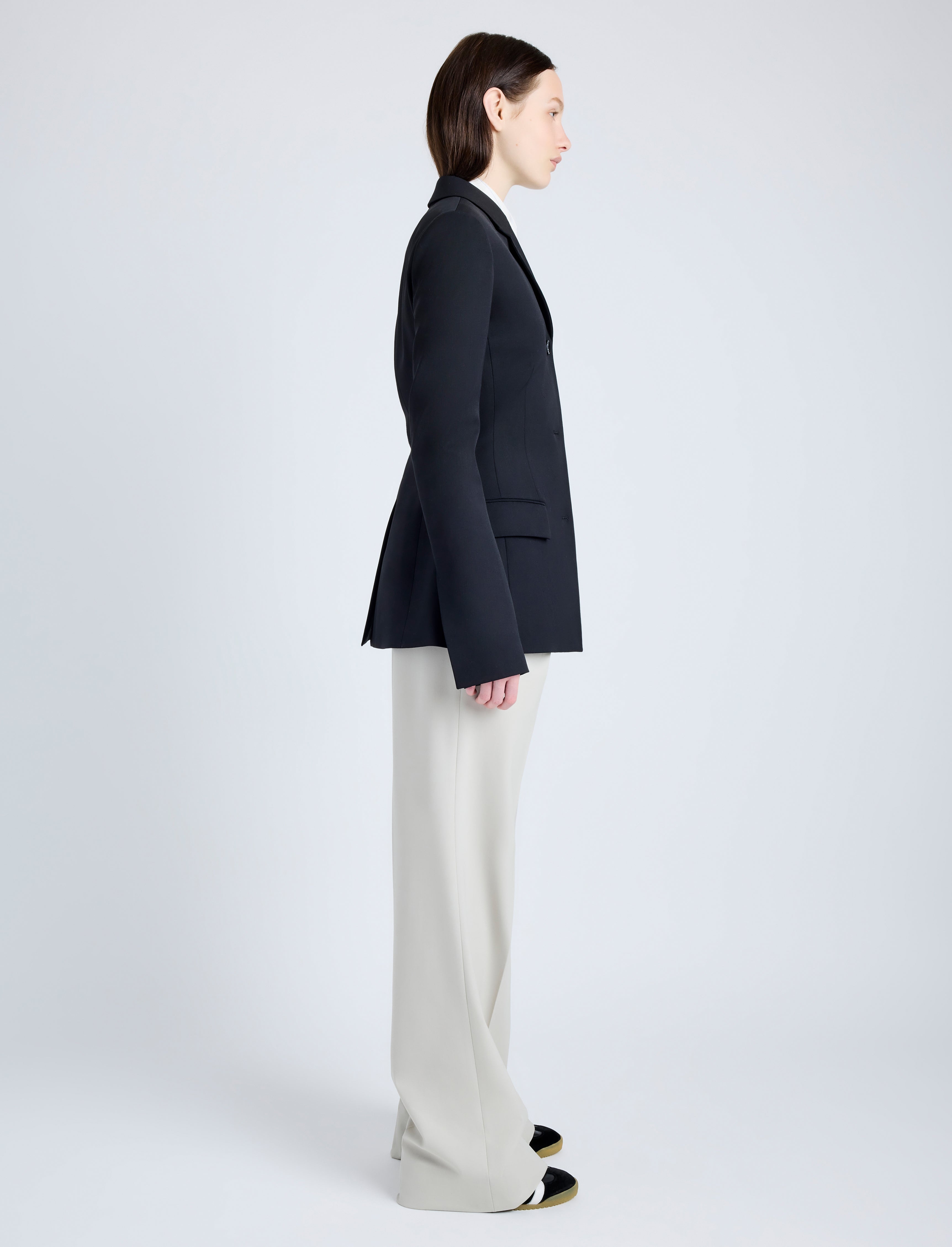 Lark Blazer in Wool Gabardine Suiting - 4